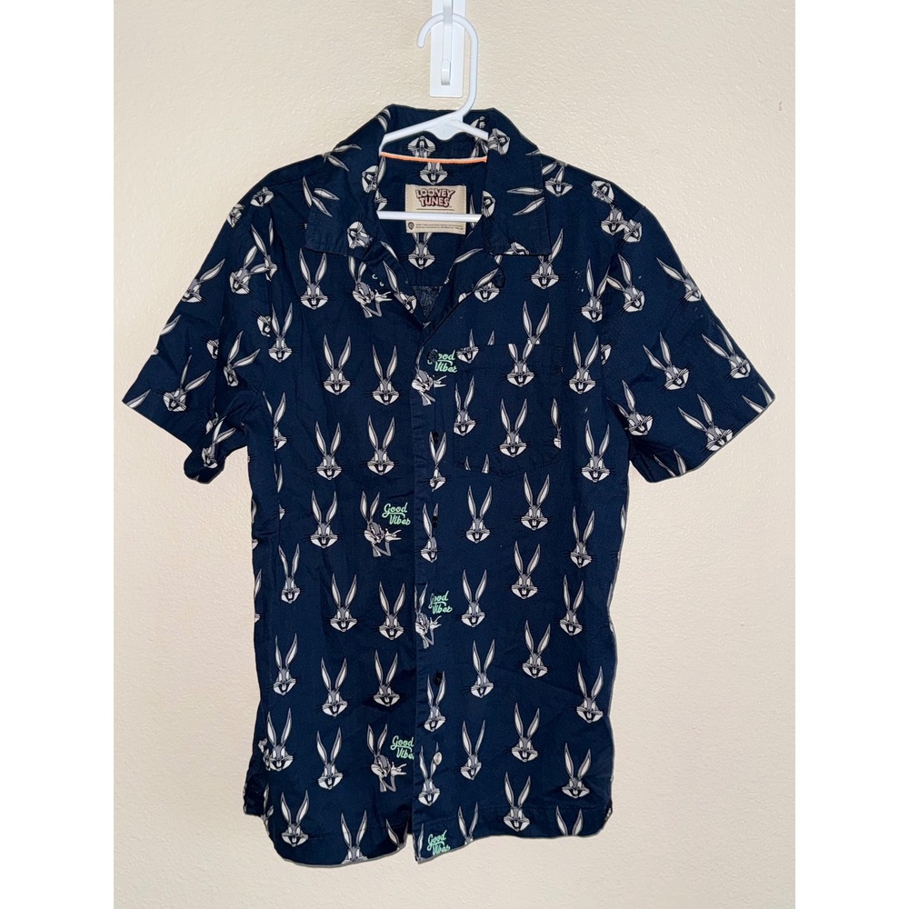 Scotch & Soda Looney Tunes Bugs Bunny Navy Blue Button Down Shirt Kids 172484